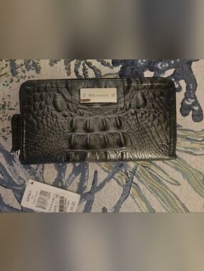 Brahmin 'Silver Twilight' (Blackened Silver) Croc-Embossed Leather Wallet